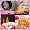 image:imageGeosar 100 Pcs Gingham Party Supply Disposable Paper Food Tray Bulk Disposable Food Boat with Checkered Wax Paper Sheet Checkered Wrapping Supply for Carnival Picnic Birthday Party Pink GreenFuchsia White