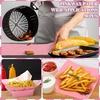 image:imageGeosar 100 Pcs Gingham Party Supply Disposable Paper Food Tray Bulk Disposable Food Boat with Checkered Wax Paper Sheet Checkered Wrapping Supply for Carnival Picnic Birthday Party Purple WhitePink