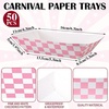image:imageGeosar 100 Pcs Gingham Party Supply Disposable Paper Food Tray Bulk Disposable Food Boat with Checkered Wax Paper Sheet Checkered Wrapping Supply for Carnival Picnic Birthday Party Pink GreenPink White