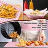 image:imageGeosar 100 Pcs Gingham Party Supply Disposable Paper Food Tray Bulk Disposable Food Boat with Checkered Wax Paper Sheet Checkered Wrapping Supply for Carnival Picnic Birthday Party Pink GreenPink White