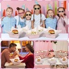 image:imageGeosar 100 Pcs Gingham Party Supply Disposable Paper Food Tray Bulk Disposable Food Boat with Checkered Wax Paper Sheet Checkered Wrapping Supply for Carnival Picnic Birthday Party Pink GreenLight Pink