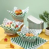 image:imageGeosar 100 Pcs Gingham Party Supply Disposable Paper Food Tray Bulk Disposable Food Boat with Checkered Wax Paper Sheet Checkered Wrapping Supply for Carnival Picnic Birthday Party Pink GreenDark Green White