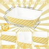 image:imageGeosar 100 Pcs Gingham Party Supply Disposable Paper Food Tray Bulk Disposable Food Boat with Checkered Wax Paper Sheet Checkered Wrapping Supply for Carnival Picnic Birthday Party Purple WhiteYellow White