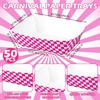 image:imageGeosar 100 Pcs Gingham Party Supply Disposable Paper Food Tray Bulk Disposable Food Boat with Checkered Wax Paper Sheet Checkered Wrapping Supply for Carnival Picnic Birthday Party Pink GreenFuchsia White