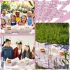 image:imageGeosar 100 Pcs Gingham Party Supply Disposable Paper Food Tray Bulk Disposable Food Boat with Checkered Wax Paper Sheet Checkered Wrapping Supply for Carnival Picnic Birthday Party Purple WhiteLight Pink