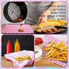 image:imageGeosar 100 Pcs Gingham Party Supply Disposable Paper Food Tray Bulk Disposable Food Boat with Checkered Wax Paper Sheet Checkered Wrapping Supply for Carnival Picnic Birthday Party Purple WhiteLaser Fuchsia