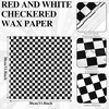 image:imageGeosar 100 Pcs Gingham Party Supply Disposable Paper Food Tray Bulk Disposable Food Boat with Checkered Wax Paper Sheet Checkered Wrapping Supply for Carnival Picnic Birthday Party Purple WhiteBlack White