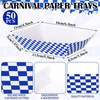 image:imageGeosar 100 Pcs Gingham Party Supply Disposable Paper Food Tray Bulk Disposable Food Boat with Checkered Wax Paper Sheet Checkered Wrapping Supply for Carnival Picnic Birthday Party Pink GreenBlue