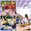 image:imageGeosar 100 Pcs Gingham Party Supply Disposable Paper Food Tray Bulk Disposable Food Boat with Checkered Wax Paper Sheet Checkered Wrapping Supply for Carnival Picnic Birthday Party Purple WhitePurple White