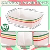 image:imageGeosar 100 Pcs Gingham Party Supply Disposable Paper Food Tray Bulk Disposable Food Boat with Checkered Wax Paper Sheet Checkered Wrapping Supply for Carnival Picnic Birthday Party Pink GreenPink Green