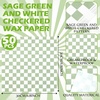 image:imageGeosar 100 Pcs Gingham Party Supply Disposable Paper Food Tray Bulk Disposable Food Boat with Checkered Wax Paper Sheet Checkered Wrapping Supply for Carnival Picnic Birthday Party Pink GreenSage Green