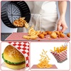 image:imageGeosar 100 Pcs Gingham Party Supply Disposable Paper Food Tray Bulk Disposable Food Boat with Checkered Wax Paper Sheet Checkered Wrapping Supply for Carnival Picnic Birthday Party Purple WhiteRed