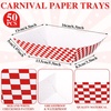 image:imageGeosar 100 Pcs Gingham Party Supply Disposable Paper Food Tray Bulk Disposable Food Boat with Checkered Wax Paper Sheet Checkered Wrapping Supply for Carnival Picnic Birthday Party Pink GreenRed