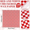 image:imageGeosar 100 Pcs Gingham Party Supply Disposable Paper Food Tray Bulk Disposable Food Boat with Checkered Wax Paper Sheet Checkered Wrapping Supply for Carnival Picnic Birthday Party Pink GreenRed White