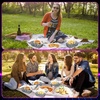 image:imageGeosar 100 Pcs Gingham Party Supply Disposable Paper Food Tray Bulk Disposable Food Boat with Checkered Wax Paper Sheet Checkered Wrapping Supply for Carnival Picnic Birthday Party Purple WhiteIridescent