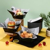 image:imageGeosar 100 Pcs Gingham Party Supply Disposable Paper Food Tray Bulk Disposable Food Boat with Checkered Wax Paper Sheet Checkered Wrapping Supply for Carnival Picnic Birthday Party Purple WhiteBlack