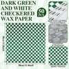 image:imageGeosar 100 Pcs Gingham Party Supply Disposable Paper Food Tray Bulk Disposable Food Boat with Checkered Wax Paper Sheet Checkered Wrapping Supply for Carnival Picnic Birthday Party Pink GreenDark Green White