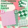 image:imageGeosar 100 Pcs Gingham Party Supply Disposable Paper Food Tray Bulk Disposable Food Boat with Checkered Wax Paper Sheet Checkered Wrapping Supply for Carnival Picnic Birthday Party Purple WhitePink Green