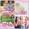 image:imageGeosar 100 Pcs Gingham Party Supply Disposable Paper Food Tray Bulk Disposable Food Boat with Checkered Wax Paper Sheet Checkered Wrapping Supply for Carnival Picnic Birthday Party Pink GreenLaser Fuchsia