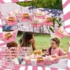 image:imageGeosar 100 Pcs Gingham Party Supply Disposable Paper Food Tray Bulk Disposable Food Boat with Checkered Wax Paper Sheet Checkered Wrapping Supply for Carnival Picnic Birthday Party Pink GreenPink