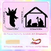image:image36 Pcs Nativity Scene Scratch Paper Christmas Tree Scratch Ornaments for Kids Include Scratch Card 10 Wooden Styluses 36 Colorful Ribbons for Christmas Birthday Classroom Holiday Crafts Supplies
