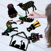 image:image36 Pcs Nativity Scene Scratch Paper Christmas Tree Scratch Ornaments for Kids Include Scratch Card 10 Wooden Styluses 36 Colorful Ribbons for Christmas Birthday Classroom Holiday Crafts Supplies
