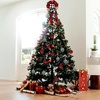 image:imageBuffalo Plaid Christmas Tree Topper Decor Wreath Bow Hanging Christmas Bow and 16 Pieces Buffalo Plaid Ball Ornament Hanging Fabric Ball13 x 299 InchWhite Black and RedWhite  Black and Red