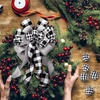 image:imageBuffalo Plaid Christmas Tree Topper Decor Wreath Bow Hanging Christmas Bow and 16 Pieces Buffalo Plaid Ball Ornament Hanging Fabric Ball13 x 299 InchWhite Black and RedWhite and Black