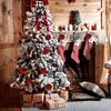 image:imageBuffalo Plaid Christmas Tree Topper Decor Wreath Bow Hanging Christmas Bow and 16 Pieces Buffalo Plaid Ball Ornament Hanging Fabric Ball13 x 299 InchWhite Black and RedWhite  Black and Red