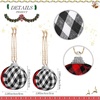 image:imageBuffalo Plaid Christmas Tree Topper Decor Wreath Bow Hanging Christmas Bow and 16 Pieces Buffalo Plaid Ball Ornament Hanging Fabric Ball13 x 299 InchWhite Black and RedWhite  Black and Red