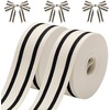 image:imageGeosar 063 Inch x 16 Yards Black and White 2 Rolls Striped Grosgrain Ribbon Natural Cotton Christmas Fabric Ribbon for Gift Wrapping DIY Crafts Wreaths Xmas Holiday Farmhouse Home DecorBlack and White