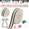 image:imageGeosar 063 Inch x 16 Yards Black and White 2 Rolls Striped Grosgrain Ribbon Natural Cotton Christmas Fabric Ribbon for Gift Wrapping DIY Crafts Wreaths Xmas Holiday Farmhouse Home DecorBlack and White
