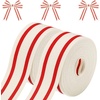 image:imageGeosar 063 Inch x 16 Yards Black and White 2 Rolls Striped Grosgrain Ribbon Natural Cotton Christmas Fabric Ribbon for Gift Wrapping DIY Crafts Wreaths Xmas Holiday Farmhouse Home DecorRed and White