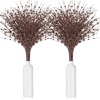 image:imageGeosar 14 Pcs Long Artificial Glitter Berry Stem Ornaments 28 Inch Fake Christmas Picks Christmas Tree Decoration Stems Xmas Decorative Bead Sticks Glittery Twig Branches for DIY Wreath Decor GoldBrown