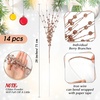 image:imageGeosar 14 Pcs Long Artificial Glitter Berry Stem Ornaments 28 Inch Fake Christmas Picks Christmas Tree Decoration Stems Xmas Decorative Bead Sticks Glittery Twig Branches for DIY Wreath Decor GoldRose Gold