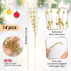 image:imageGeosar 14 Pcs Long Artificial Glitter Berry Stem Ornaments 28 Inch Fake Christmas Picks Christmas Tree Decoration Stems Xmas Decorative Bead Sticks Glittery Twig Branches for DIY Wreath Decor GoldGold