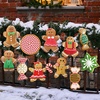 image:imageGeosar 20 Pcs Large Christmas Peppermint Gingerbread Decorations DoubleSided Outdoor Yard Signs Hanging Candy Ornaments for Decorations Christmas Tree Party DecorGingerbreadGingerbread