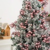 image:imageGeosar 24 Pieces Christmas Glitter Berries Stems 10 Inch Christmas Berry Picks Artificial Glittered Berries Ornaments Floral Stems for Xmas TreeHome WreathParty DecorationPurplePink