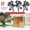 image:imageGeosar 24 Pieces Christmas Glitter Berries Stems 10 Inch Christmas Berry Picks Artificial Glittered Berries Ornaments Floral Stems for Xmas TreeHome WreathParty DecorationPurpleBlack