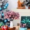 image:imageGeosar 24 Pieces Christmas Glitter Berries Stems 10 Inch Christmas Berry Picks Artificial Glittered Berries Ornaments Floral Stems for Xmas TreeHome WreathParty DecorationPurplePink