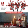image:imageGeosar 24 Pieces Christmas Glitter Berries Stems 10 Inch Christmas Berry Picks Artificial Glittered Berries Ornaments Floral Stems for Xmas TreeHome WreathParty DecorationPurpleRed