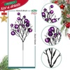 image:imageGeosar 24 Pieces Christmas Glitter Berries Stems 10 Inch Christmas Berry Picks Artificial Glittered Berries Ornaments Floral Stems for Xmas TreeHome WreathParty DecorationPurplePurple