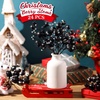 image:imageGeosar 24 Pieces Christmas Glitter Berries Stems 10 Inch Christmas Berry Picks Artificial Glittered Berries Ornaments Floral Stems for Xmas TreeHome WreathParty DecorationPurpleBlack