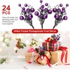 image:imageGeosar 24 Pieces Christmas Glitter Berries Stems 10 Inch Christmas Berry Picks Artificial Glittered Berries Ornaments Floral Stems for Xmas TreeHome WreathParty DecorationPurplePurple