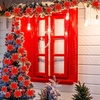 image:imageGeosar 24 Pieces Happy New Year Glitter Poinsettia Flowers Layered Artificial Flowers Wedding New Year Tree Ornaments 346 InchRose GoldRed