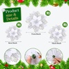 image:imageGeosar 24 Pieces Happy New Year Glitter Poinsettia Flowers Layered Artificial Flowers Wedding New Year Tree Ornaments 346 InchRose GoldWhite