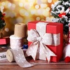 image:imageGeosar 3 Rolls 30 Yards Christmas Ribbon Wired 25 Inch Snowflake Edge Burlap Ribbon Snowdrift Wired Edge for Wrapping Wreaths Bow Tree DIY CraftsBrownSweet Style