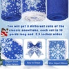 image:imageGeosar 3 Rolls 30 Yards Christmas Ribbon Wired 25 Inch Snowflake Edge Burlap Ribbon Snowdrift Wired Edge for Wrapping Wreaths Bow Tree DIY CraftsBrownBlue