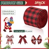 image:imageGeosar 3 Rolls 30 Yards Christmas Ribbon Wired 25 Inch Snowflake Edge Burlap Ribbon Snowdrift Wired Edge for Wrapping Wreaths Bow Tree DIY CraftsBrownFestive Style