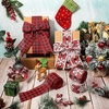 image:imageGeosar 3 Rolls 30 Yards Christmas Ribbon Wired 25 Inch Snowflake Edge Burlap Ribbon Snowdrift Wired Edge for Wrapping Wreaths Bow Tree DIY CraftsBrownFestive Style